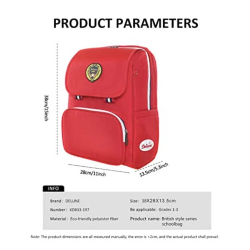 NIB -Kids BACPACK orthopedic EuropeanDelune Backpack Sale RED